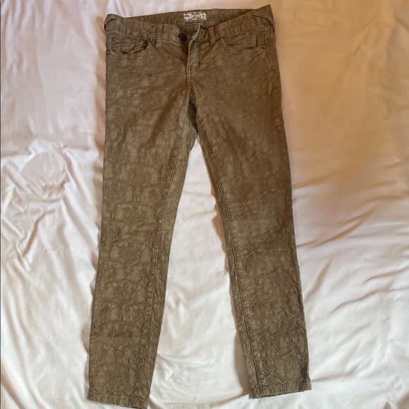 Free People Denim - Free People Olive Green Skinny Jeans
